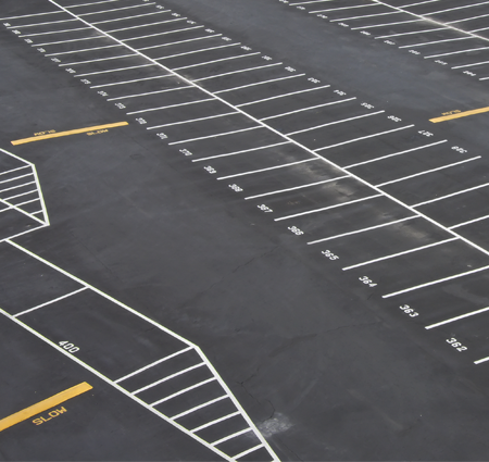 Parking Lot with New Painted Lines in Newark, NJ 